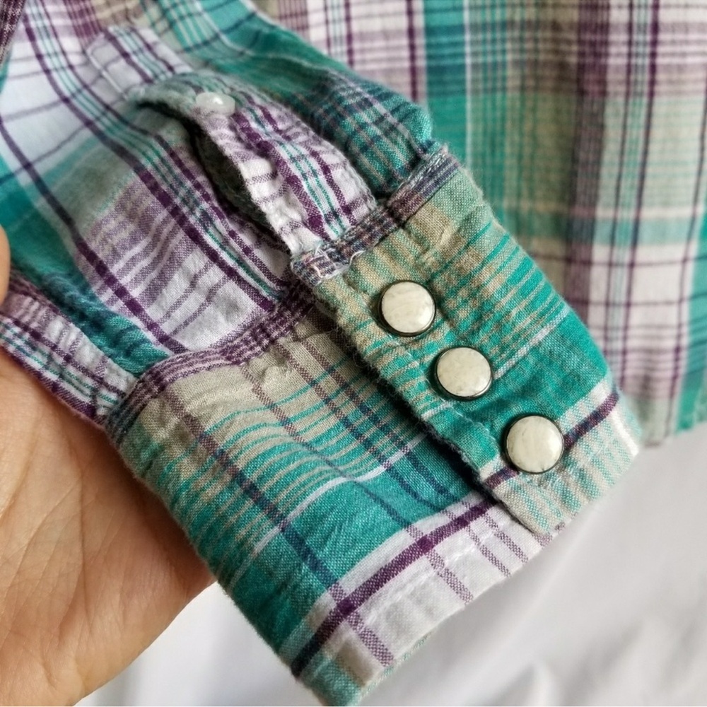 Salt Valley Western | Polyester plaid Shirt | XS - Picture 5 of 10